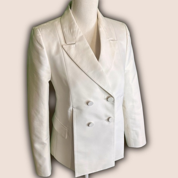 Ports 1961 Ivory Paneled Double-Breasted Blazer French Size 40 = US Size 8 - Picture 13 of 16